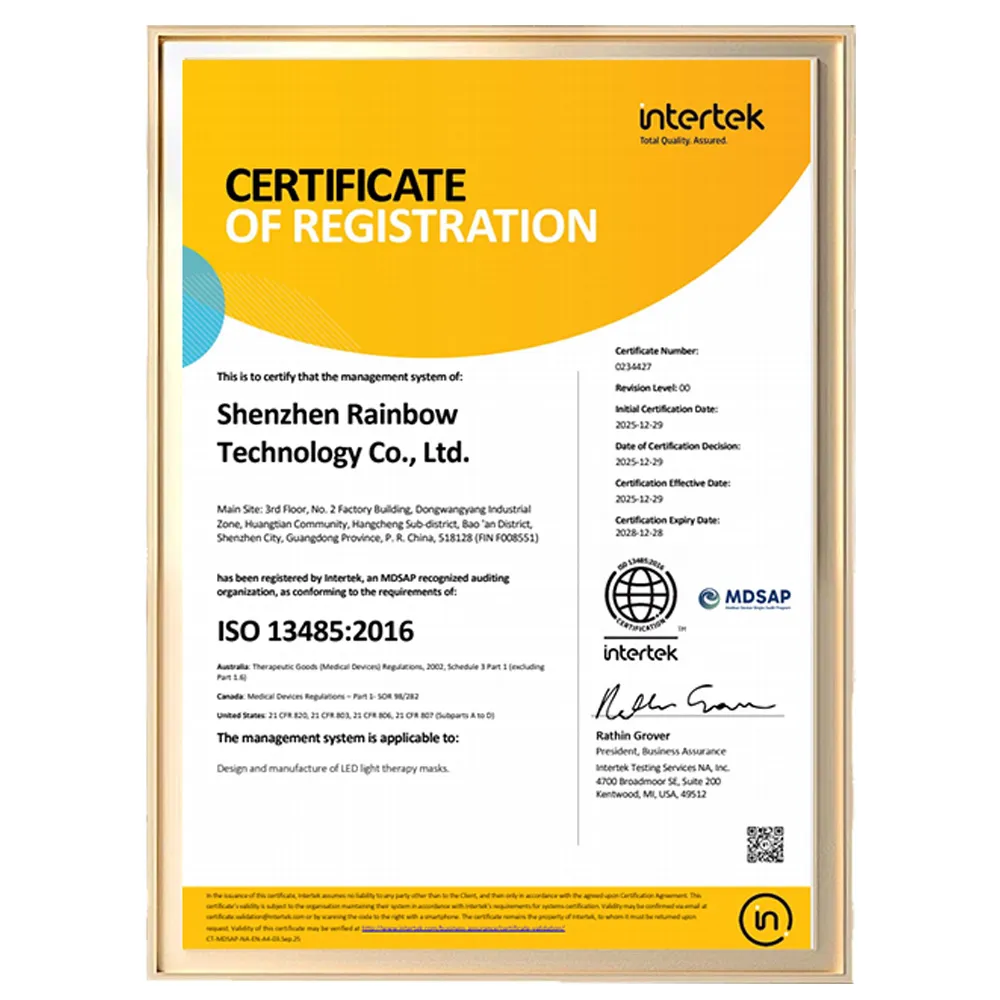 Rainbow Technology MDSAP certification MDSAP certificate held by Rainbow Technology for medical device quality management