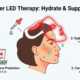 Post LED therapy skincare steps: gentle cleanse, hyaluronic acid serum, ceramide moisturizer, and SPF for daytim