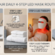 Step-by-step skincare prep routine infographic for red light therapy mask